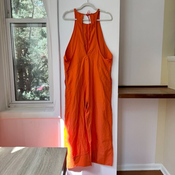 New Free People FP Movement Break Away Onesie Jumpsuit Wide Leg Orange Small - Picture 6 of 11